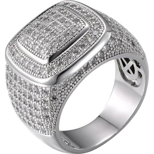 New Fashion Charm Hip Hop Iced Out Bling Rings AAA Zircon High Quality Male Ring Jewelry Gifts for Men and Women Drop Shipping