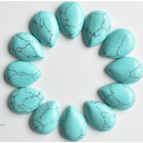 Wholesale 12pcs/lot 25x18mm fashion Synthetic stone blue teardrop CAB CABOCHON beads for DIY jewelry accessories free shippping