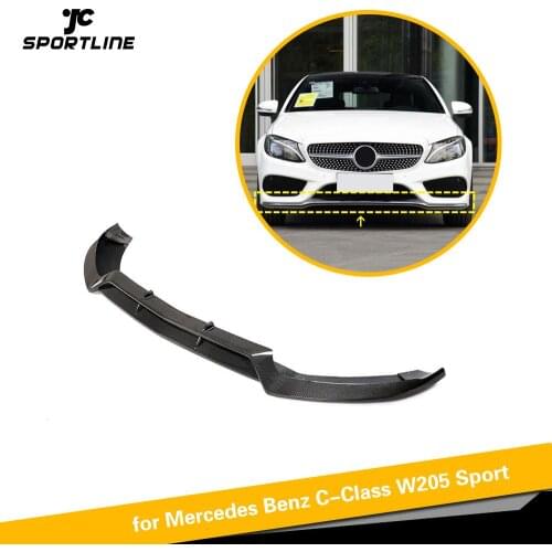 Front Bumper Lip Spoiler Splitters For Mercedes-Benz W205 Sport C43 AMG Sedan Coupe 2013 - 2018 Carbon Fiber Front Bumper Guard