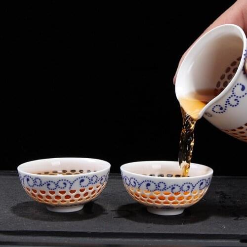 Factory direct sales of honeycomb sunflower bowl (large) Kung Fu tea set gift box wholesale