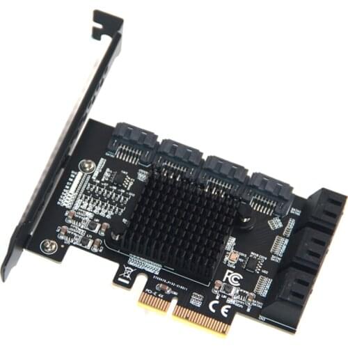 Chia Mining Riser 10 Port PCIE SATA Card PCI Express SATA Controller PCIE to SATA3 Expansion Card PCI E X4 SATA 3 6Gbps ASM1166