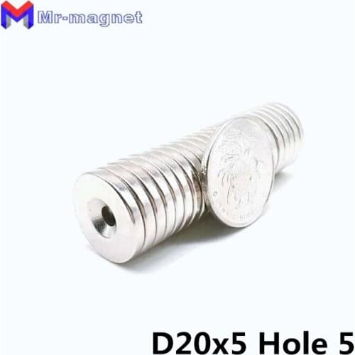 50Pcs Variety Round Magnet Super Strong Powerful Magnets screw ring hole Neodymium Magnet Permanent NdFeB Dia. 20mm Axial 2020
