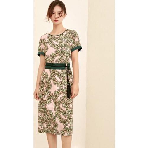 Pink green Floral Silk Dresses Women fashion 2021 Summer Long Casual Sexy Office Work Daily Dress Plus Size Slim Fit A Line