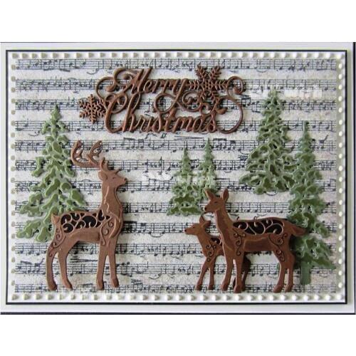 Christmas Deer Dies Metal Dies Cutting for Scrapbooking album Decorative Embossing Hand-on Christmas Cards Making Craft Dies