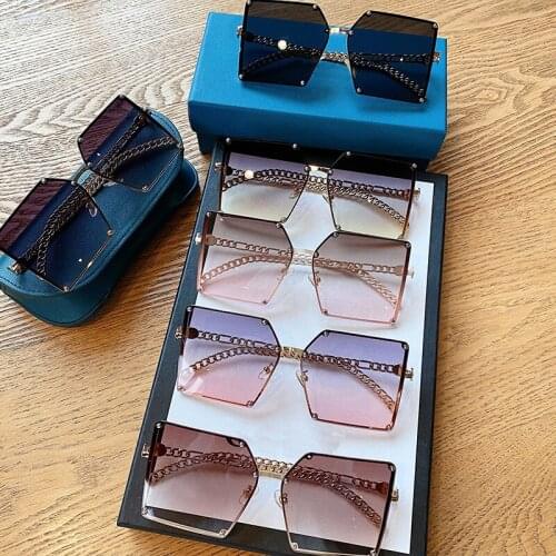 Vintage Oversize Square Sunglasses Women Luxury Brand Big Frame Women Sun Glasses Grey Fashion Gradient Female Glasses Alloy