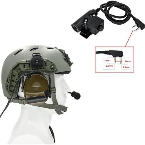 Tactical helmet electronic shooting headset COMTAC II noise reduction pickup headset and tactical PTT U94 PTT(kenwood) FG