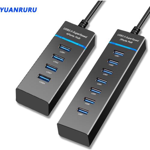 USB 3.0 Hub USB Hub Multi USB Splitter High Speed 7 Port USB Hub Multiple USB Port Multiple Expander for Pc Accessories