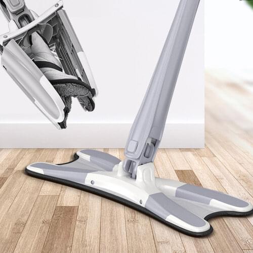 X-type Floor Mop 360 Degree Flat Mop Hand-free Wash Household Cleaning Tools with Reusable Microfiber Pads Lazy Mop Squeeze mop