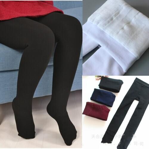 Suitable 95-140 Height Girls Winter Thicker Velvet Children Pantyhose Warm White Dance Pantyhose Dark grey black skin