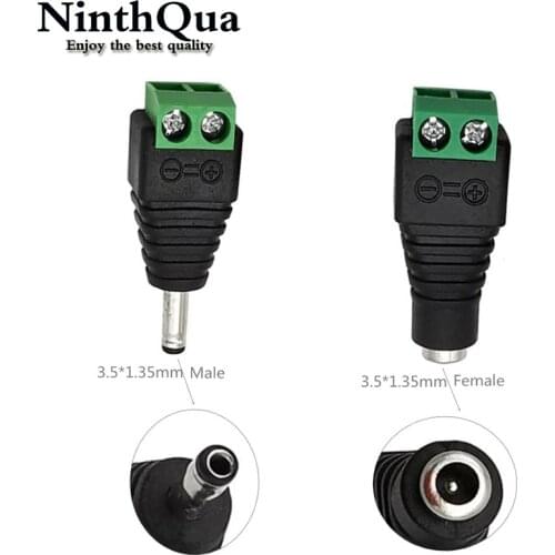1/2/5Pcs Male Female DC Power Plug Connector 3.5x1.35mm 1.35mm x 3.5mm Needn't Welding DC Plug Adapter 12V 24V For CCTV