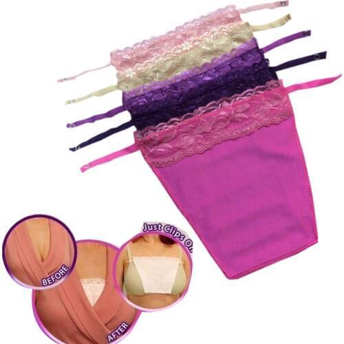 1Pcs Lace Mock Clip-on Camisole Bra Insert Overlay Modesty Panel