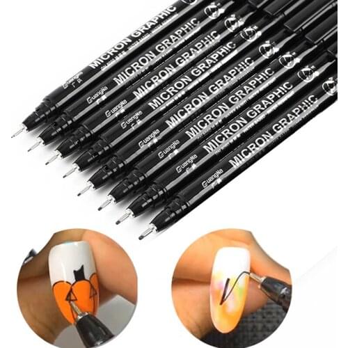 1Pc Nail Art Graffiti Pen Waterproof Drawing Painting Liner Brush DIY Flower Abstract Lines Details Nail Art Beauty Tool