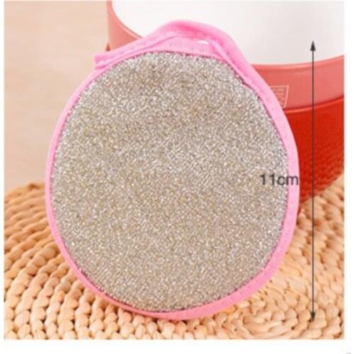 2pcs 11cm Double-sided Dish Washing Towel Bowl Pot Pan Cleaning Sponges Wash Brushes round Scouring Pads Cleaner Kitchen Tool