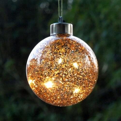 2pcs/pack Diameter=12cm Middle Size Gold-Lighting Glass Ball Christmas Day Decoration Mall Holiday Party Hanging Globe Props