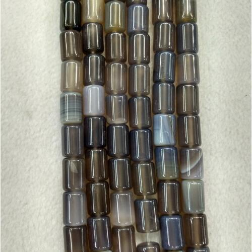2016 Fashion good quality natural gray onyx Cylinder tube Beads 10x14mm for jewelry Making Wholesale 50pcs/lot free shipping