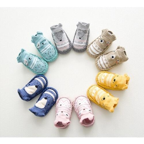 2019 Fashion Baby Socks With Rubber Soles Infant Sock Newborn Autumn Winter Children Floor Socks Shoes Anti Slip Soft Sole Sock