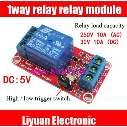 5pcs 1way relay with optocoupler / 5V high and low trigger relay module 250V / 10A