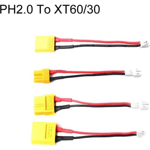 5PCS Silicone Line Tieline Connector PH2.0 To XT60/30 Male/Female Aerial Model Accessories For FPV Racing RC Drone Toys Parts