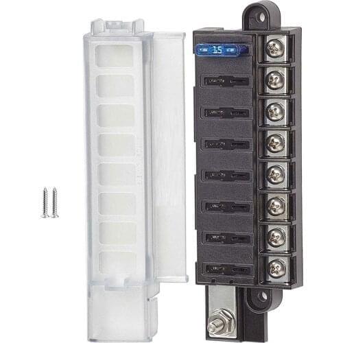 8-Way Blade Fuse Box 12-32V LEDBlade ATO/ATC Fuse Blocks for Car Boat Marine Trike with LED INDICATO SUV ATV CAMPER RV