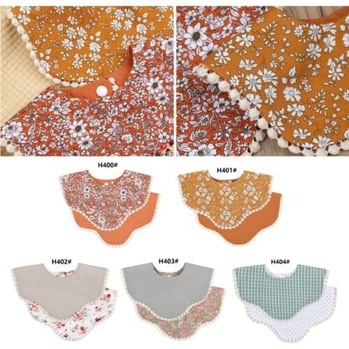 Baby Double Side Cotton Bibs Saliva Towel Boys Girls Feeding Apron Cotton Bandana