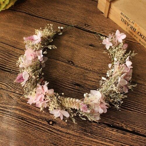 Custom Sweet Dried Flower Wreath Headdress Eternal Flower Hair Accessories Accessories Beach Vacation Shooting Hair Band
