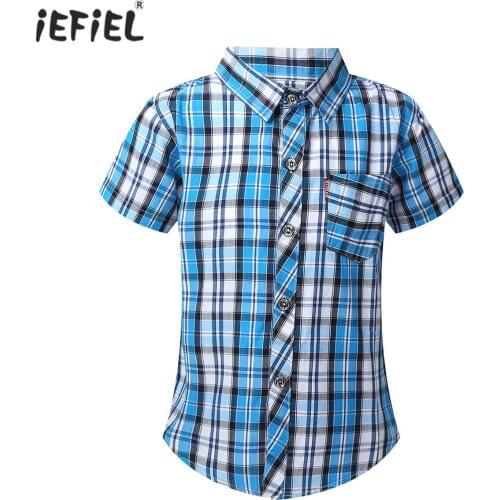 iEFiEL Boys' Short Sleeve Shirts