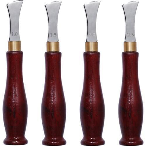 1/1.5/2/2.5mm Leather Edge Creaser Stainless Steel Shallow Slot Edge Lineer Pressure Edge Device Trimmer Crimping Leather Tools