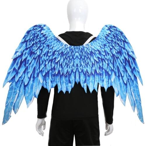 New Angle Blue 3D Printed Wing Halloween Cosplay Costume Carnival Party Role Play Dragon Wing for Adult Man Women