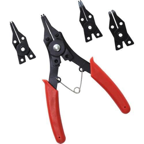 Multi-function circlip pliers inner outer card dual-use card yellow pliers ring set retaining ring e-spring card four-in-one