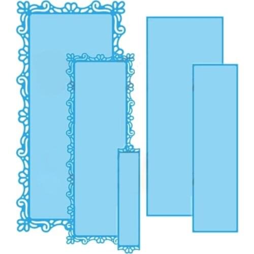 Multi-layer Lace Long Rectangular Metal Cutting Dies 2021 New Diy Molds Scrapbooking Paper Making Die Cuts Crafts Christmas Dies