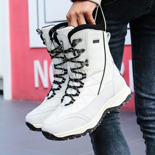 2020 new snow boots women winter leisure outdoor sports warmth plus velvet non-slip wear-resistant thick-soled cotton shoes
