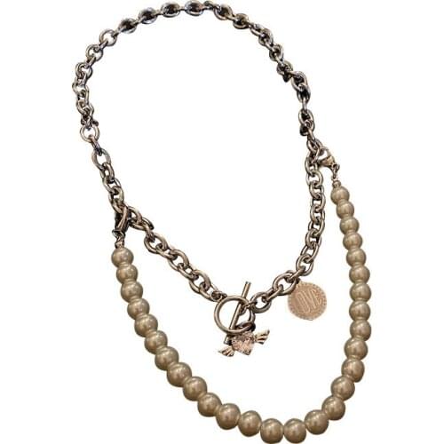 RZ143 Love Double-Layer Round Brand Necklace Cold Wnd Metal Chain Personality Fashion Design Sense Item