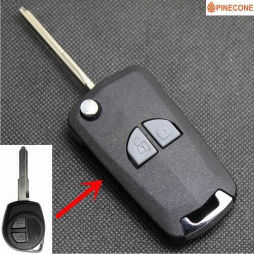 PINECONE Key Casing for SUZUKI ALTO VITARA SWIFT GRAGE 2 Buttons Remote Key Modified Flip Folding Key Shell Cover