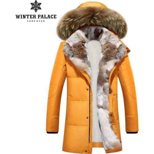 2020 Winter New Womens Down jacket With Stylish Fur Collar Rex Rabbit Long Jacket Winter Women Parkas Windproof Jacket
