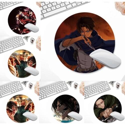 Attack on Titan Rubber PC Computer Gaming mousepad Round Non-slip Cushion