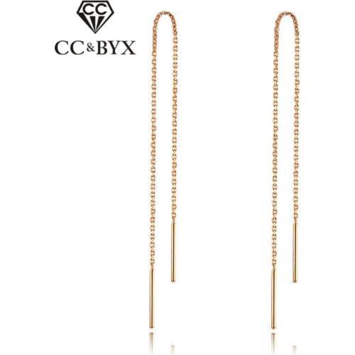 CC Ear Line Drop Earrings For Women S925 Sterling Silver Simple Classic Long Tassels Jewelry Dual Purpose Accessories CCE345