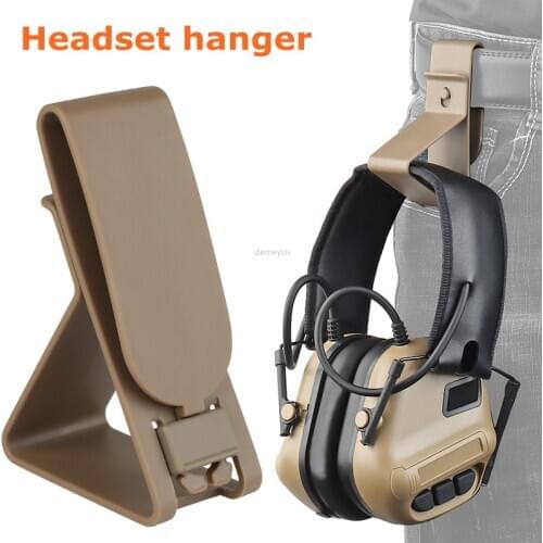 Tactical Headset Hanger Quick Release Shooting Headset Belt Hanger Mobile Phone Holder Molle Military Earphone Hanger Accessory