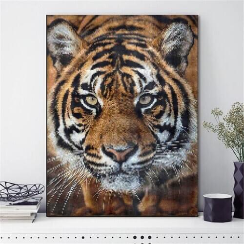 Tiger 5D Full Round Diamond Painting Cartoon Characters Diamond Embroidery Diamond Mosaic Home Decor Christmas gift