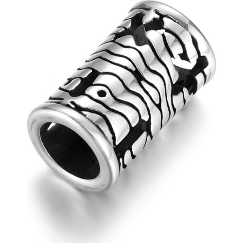 Stainless Steel Tube Beads Large Hole 6mm Polished Metal Tubular Hollow Bead Accessories for DIY Bracelet Jewelry Making