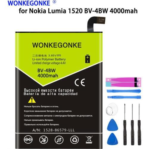 WONKEGONKE BV-4BW for Lumia1520 New Battery for Nokia Lumia 1520 BV4BW Batteries Bateria