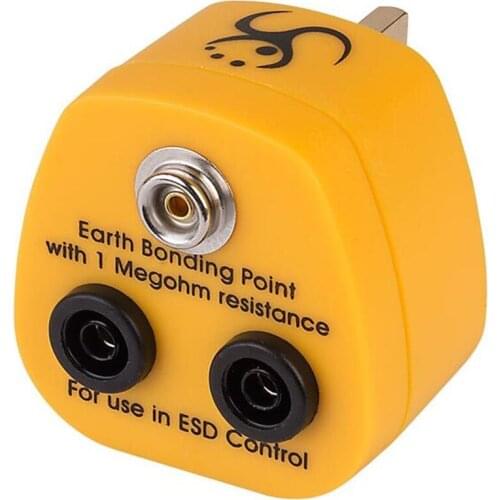 MULTICOMP 070-0012 Earth Bonding Plug, 10mm Male Stud, 2 x Shrouded Banana Sockets, UK Plug Type