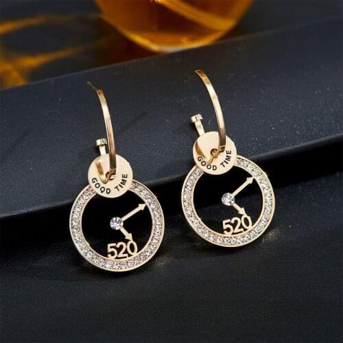 Circle earrings female advanced sense delicate and simple South Korea web celebrity temperament earrings all-match long earrings