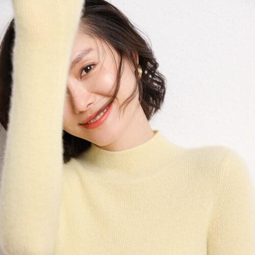 Women Pullover 100% Cashmere Sweater New Turtleneck High Elasticity Female Warm Soft Basic Jumper Solid Slim Femme 11Colors