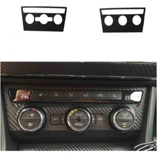 1Lot Car Stichers Carbon Fiber Grain Air Conditioning Control Adjustment Panel Cover For 2016 2017 2018 Skoda Superb 3V3