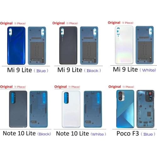 100% Original Battery Back Cover Glass Rear Battery Housing with Adhesive For Xiaomi Mi 9 Lite / Poco F3 / Mi Note 10 Lite