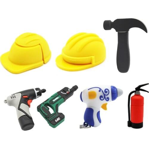 TEXT ME 100% real capacity cartoon 2 model Electric drill usb flash drive usb 2.0 4GB 8GB 16GB 32GB 64GB pendrive cool gift