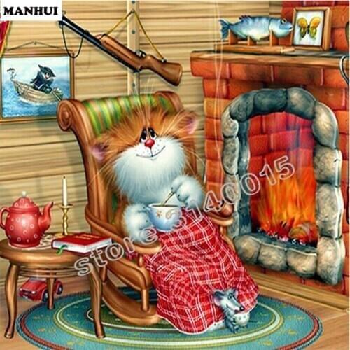 Diamond Embroidery Cat DIY 5d Daimond Painting Beading Embroidery Kits For Needlework Picture From Photos Painting ABC111