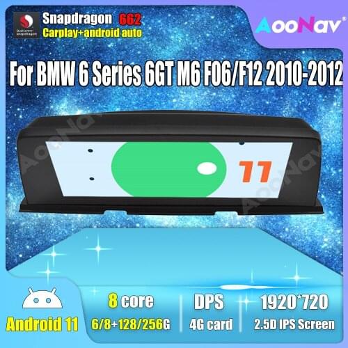 Android 11.0 Car GPS Radio For BMW 6 Series 6GT M6 F06 F12 2010 2011 2012 Multimedia Player Autoradio Stereo Receiver Carplay