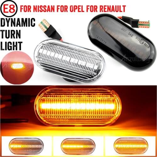 For Dacia Duster Dokker Lodgy Renault Megane Clio 1 Nissan Opel Smart Fortwo 453 Car LED Dynamic Side Maker Turn Signal Light