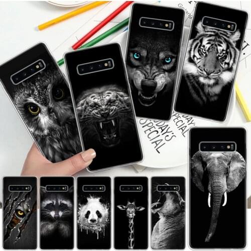 Animal Art Lion Elephant Deer Zebra Black Phone Case For Samsung Galaxy A51 A71 A70 A50 A40 A30 A21 A20E A10S A41 A01 A6 A7 A8 A